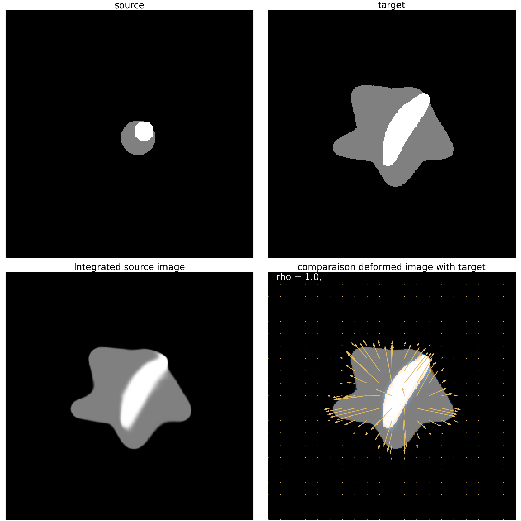 source, target, Integrated source image, comparaison deformed image with target